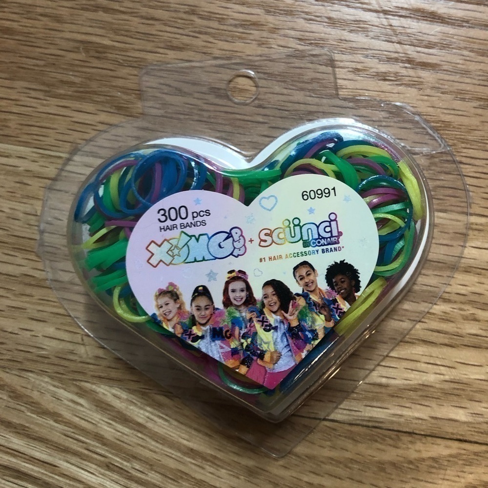 Scunci 300 Piece Hair Bands NEW Plastic Rainbow Kids